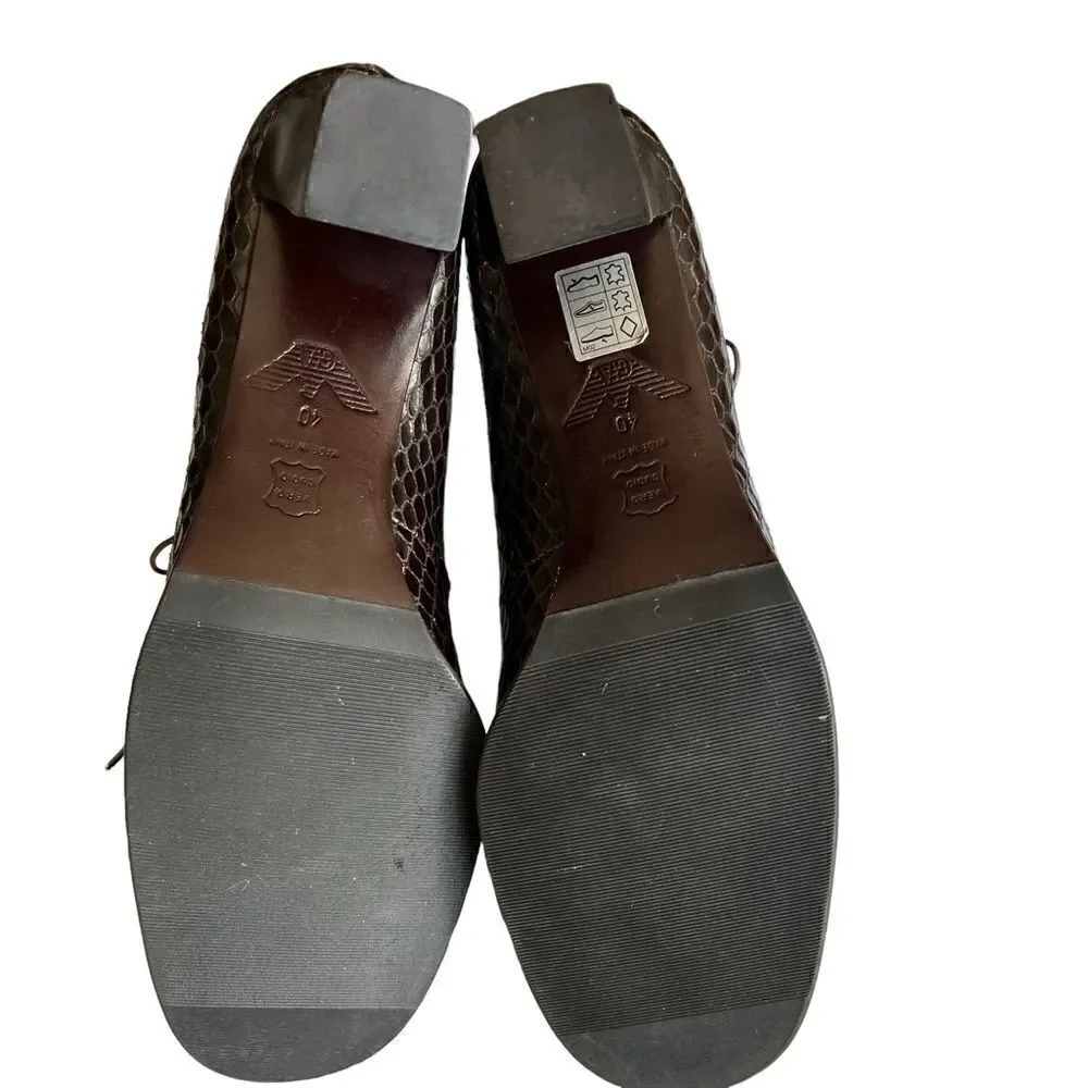 Vintage Emporio Armani Snakeskin Shoes Women’s Sz 9/ Sz 40 EU - Never Worn MINT